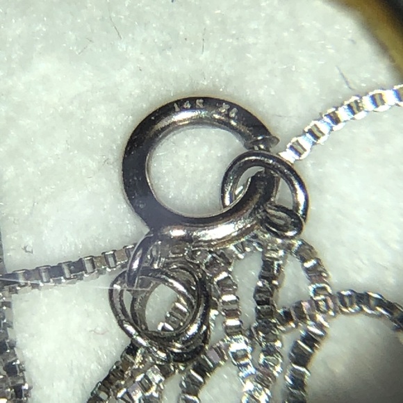 Solid 14K White Gold Necklace Neck Chain - Picture 10 of 10